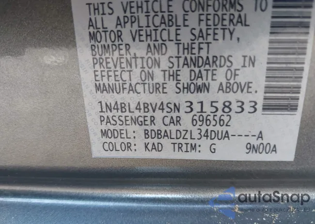 1N4BL4BV4SN315833: 42954768