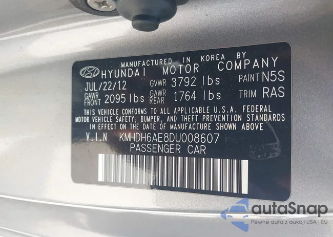 KMHDH6AE8DU008607: 42954823