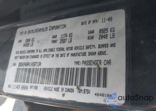 2B3HD46R41H587130: 42954972