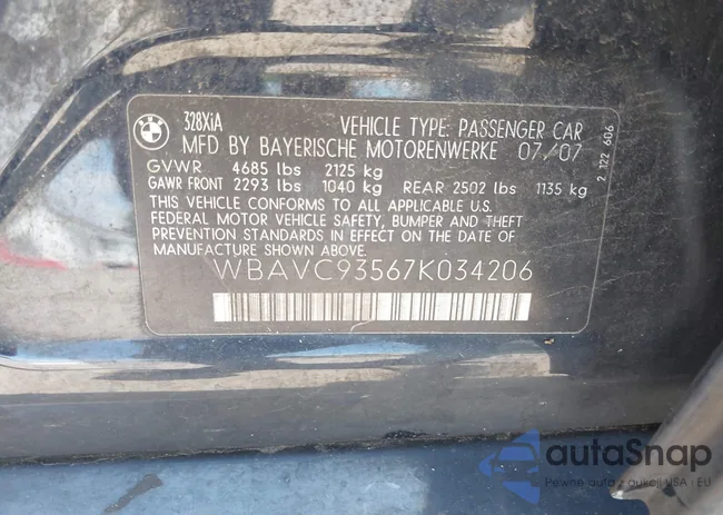 WBAVC93567K034206: 42954995