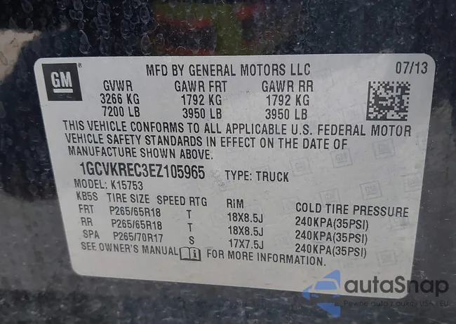 1GCVKREC3EZ105965: 42955078