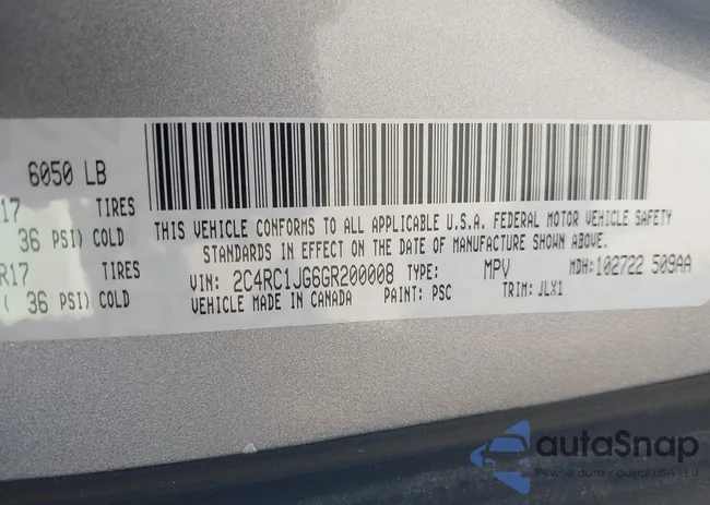 2C4RC1JG6GR200008: 42954155