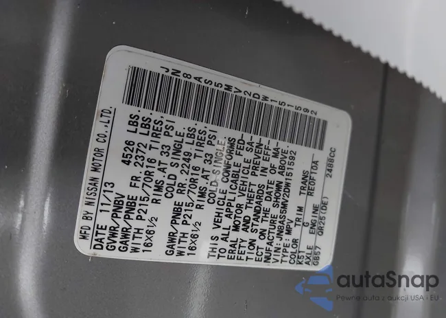 JN8AS5MV2DW151592: 42954158