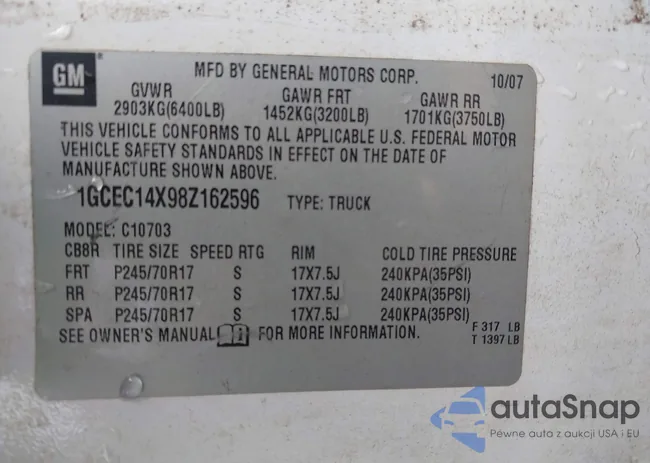 1GCEC14X98Z162596: 42954249