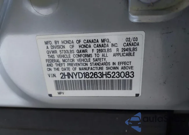 2HNYD18263H523083: 42954254