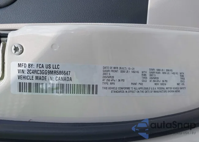 2C4RC3GG9MR586647: 42954324