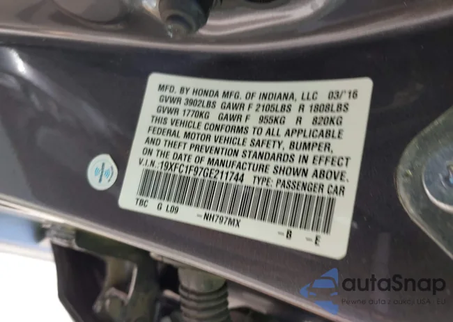 19XFC1F97GE211744: 42954341