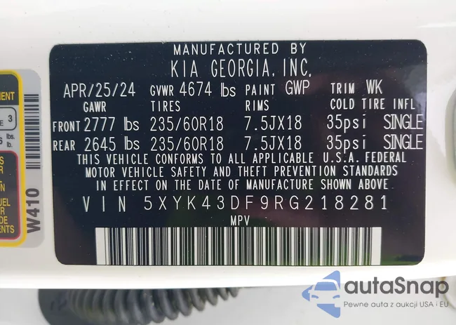 5XYK43DF9RG218281: 42954430