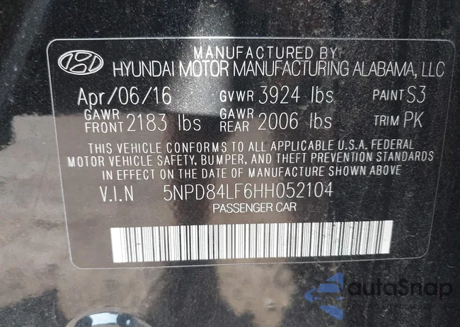 5NPD84LF6HH052104: 42954505