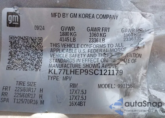 KL77LHEP9SC121179: 42955666