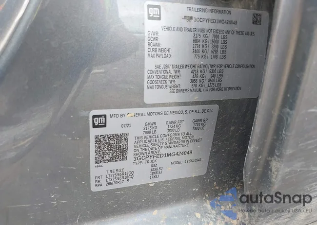 3GCPYFED1MG424049: 42955742