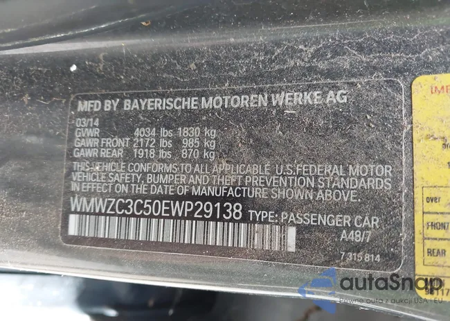 WMWZC3C50EWP29138: 42955782