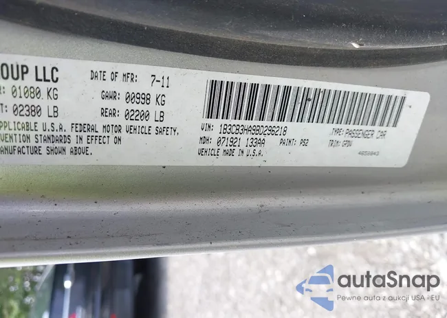 1B3CB3HA9BD296218: 42955792