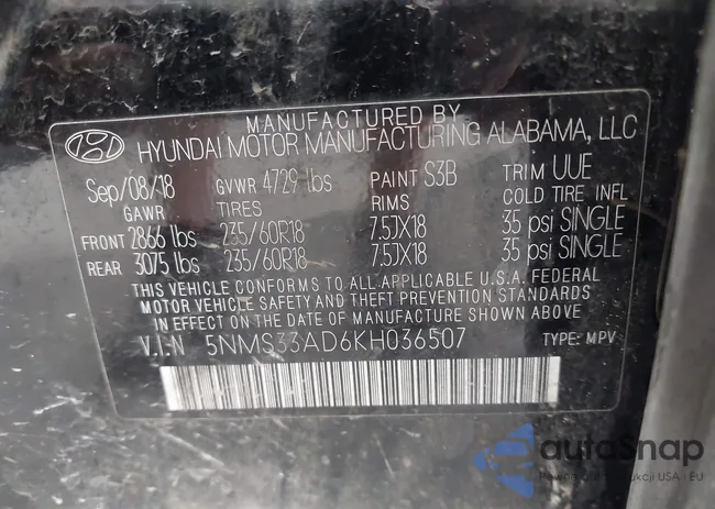 5NMS33AD6KH036507: 42955793