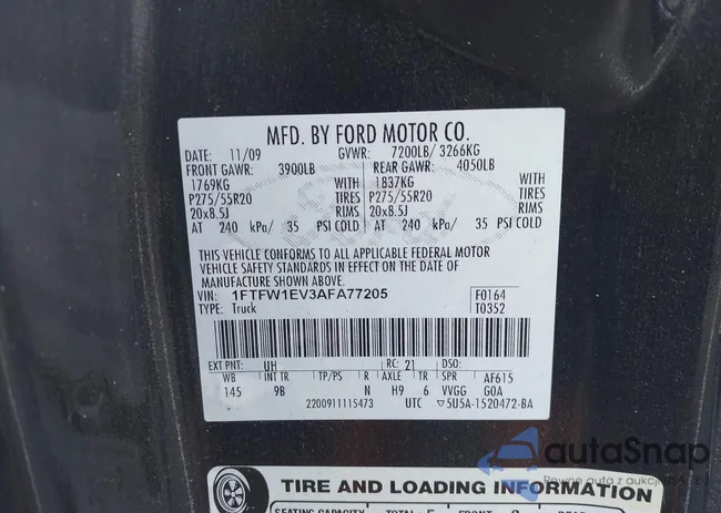 1FTFW1EV3AFA77205: 42955834