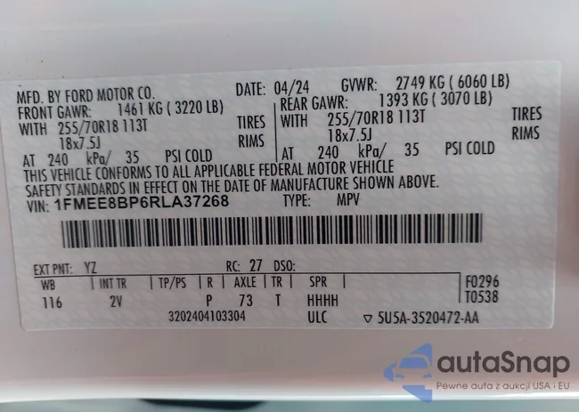 1FMEE8BP6RLA37268: 42956107