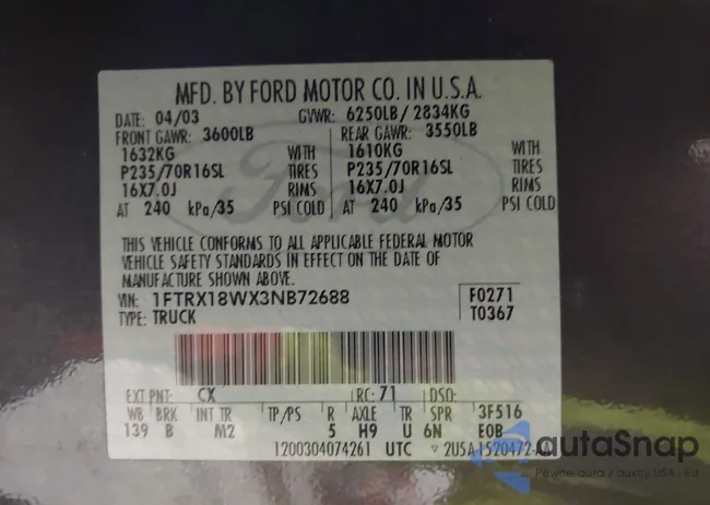 1FTRX18WX3NB72688: 42955250