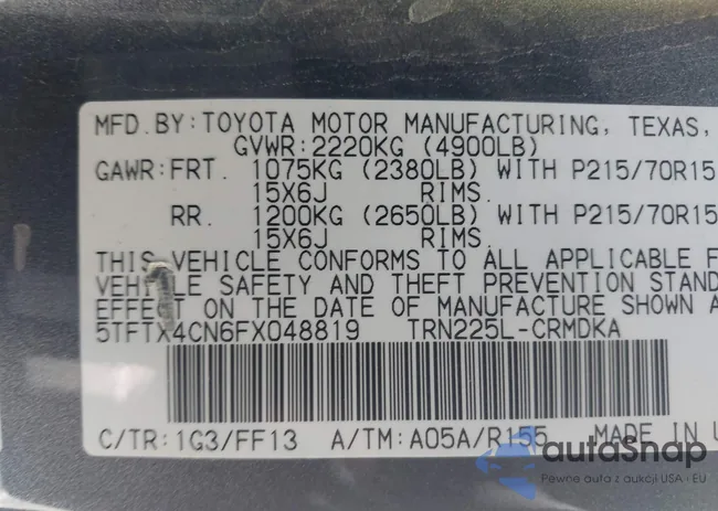 5TFTX4CN6FX048819: 42955427