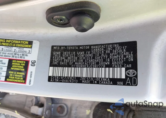 2T1BURHEXJC987778: 42956832