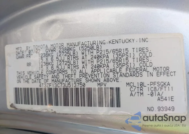 4T3ZF13C73U513750: 42956285