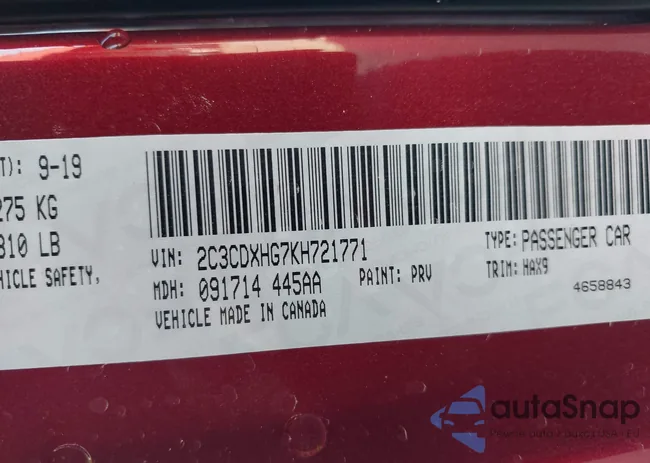 2C3CDXHG7KH721771: 42956334