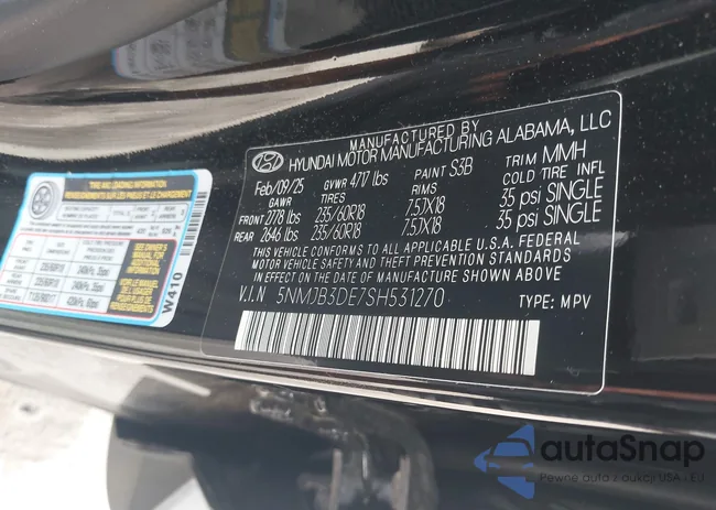 5NMJB3DE7SH531270: 42956382