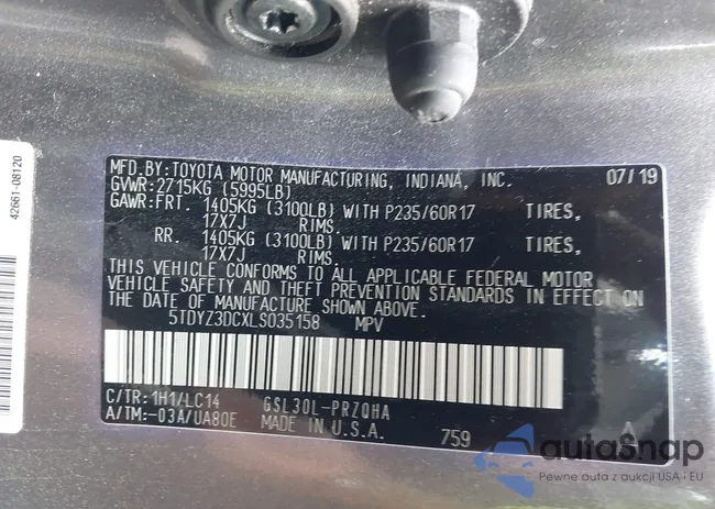 5TDYZ3DCXLS035158: 42956429