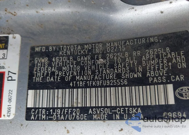 4T1BF1FK9FU925556: 42956499