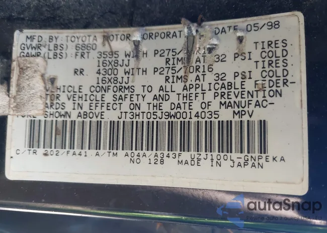 JT3HT05J9W0014035: 42957471