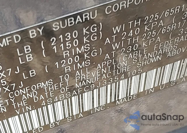 4S4BSAFC9J3354105: 42957664