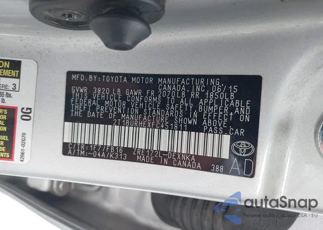 2T1BURHEXFC451811: 42957679