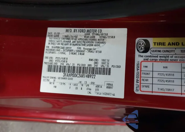 3FAHP0DC2AR148922: 42957744