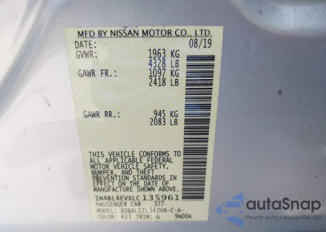 1N4BL4EVXLC135961: 42957877