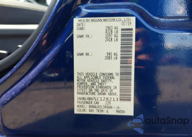 1N4BL4BV7LC128213: 42957943