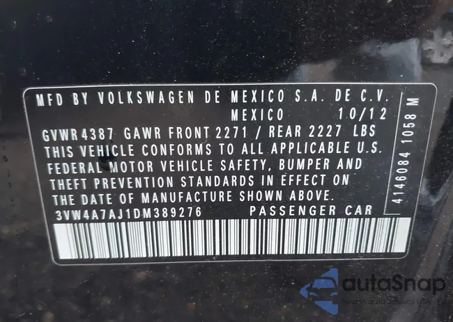 3VW4A7AJ1DM389276: 42958446