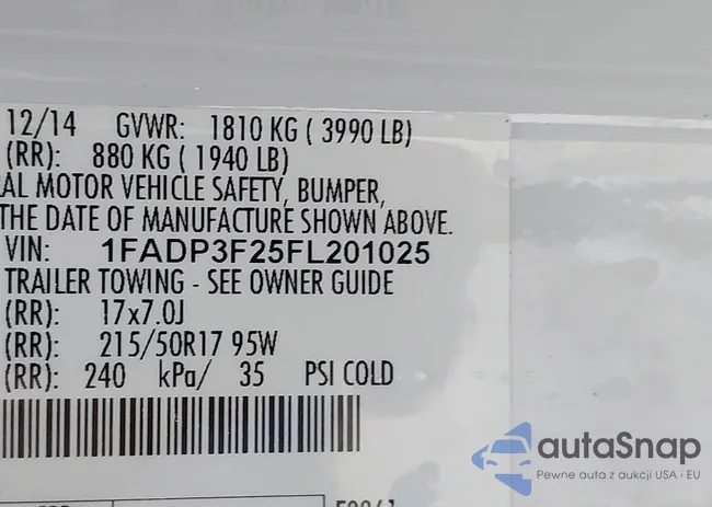 1FADP3F25FL201025: 42958451