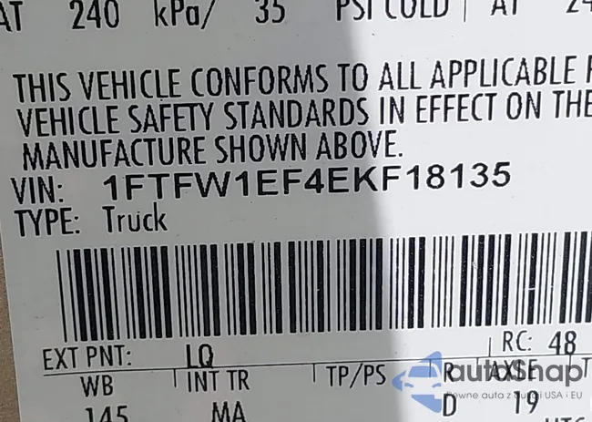 1FTFW1EF4EKF18135: 42958462