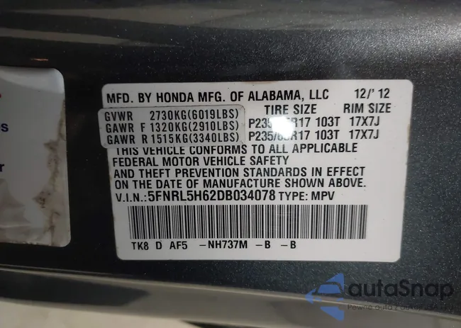 5FNRL5H62DB034078: 42958477