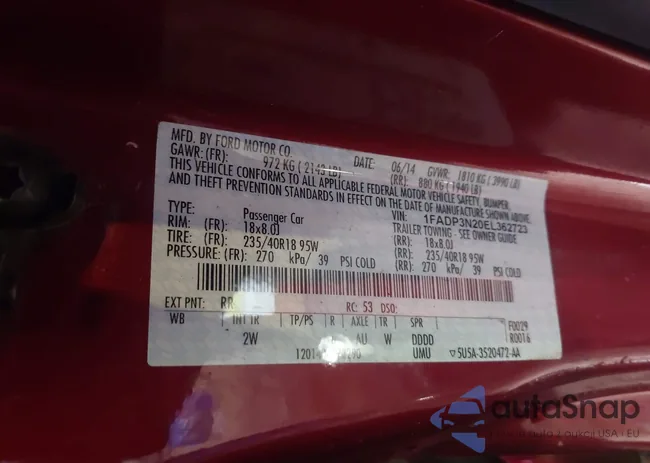 1FADP3N20EL362723: 42958589