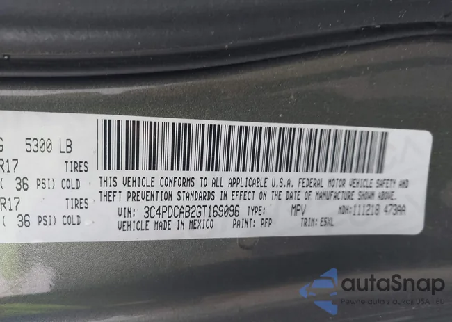 3C4PDCAB2GT169096: 42958875