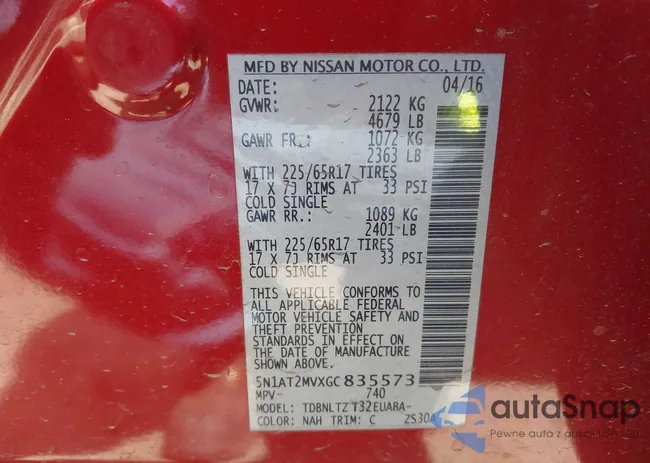 5N1AT2MVXGC835573: 42958926