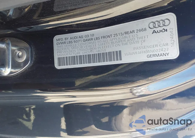 WAUVFAFH0AN022427: 42958105