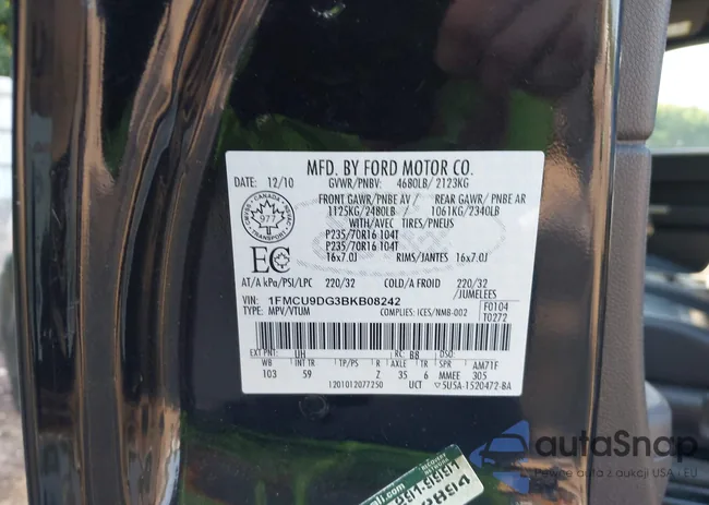 1FMCU9DG3BKB08242: 42958117