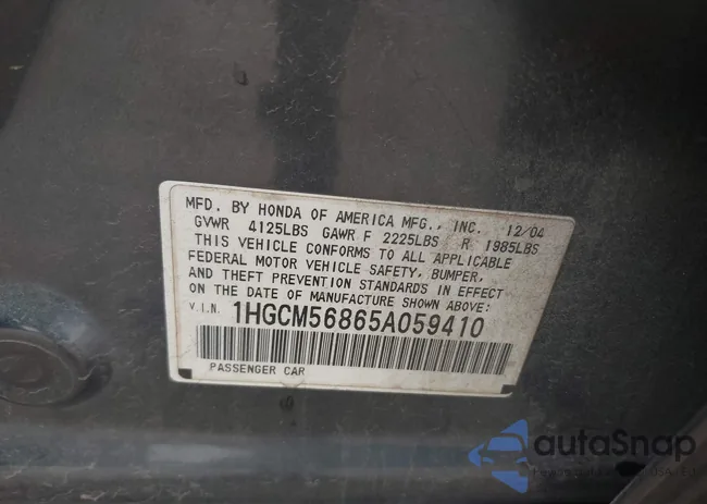 1HGCM56865A059410: 42959526