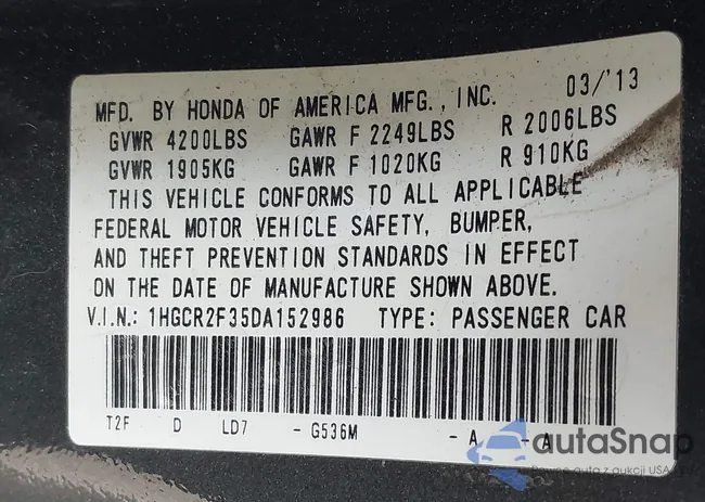 1HGCR2F35DA152986: 42959584