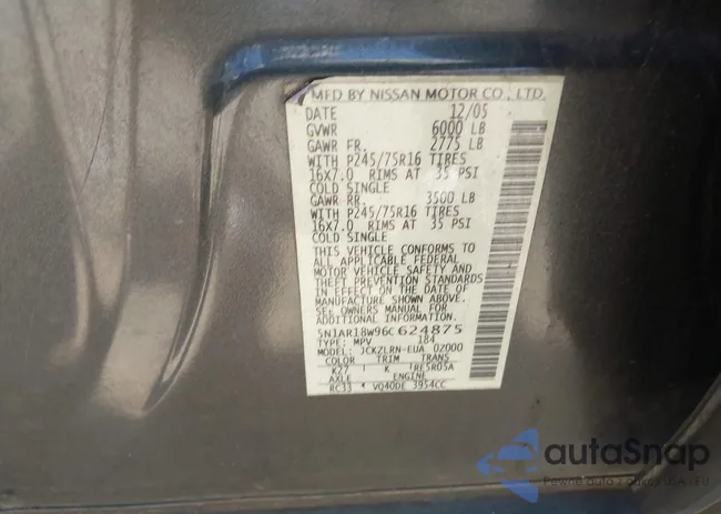 5N1AR18W96C624875: 42959714