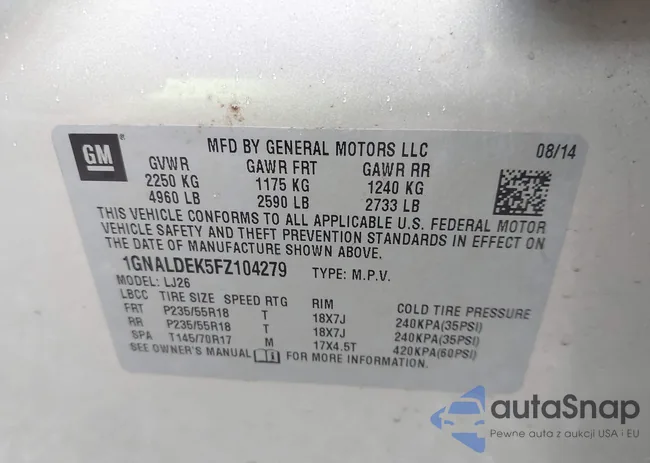 1GNALDEK5FZ104279: 42959779