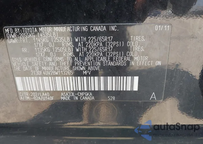 2T3DF4DV2BW113265: 42959811