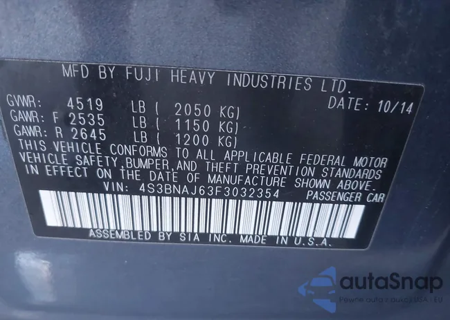 4S3BNAJ63F3032354: 42959876