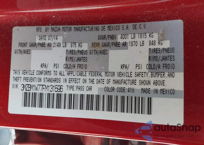 3MZBM1W77FM131596: 42959890